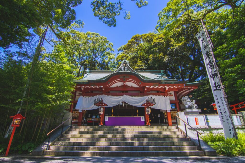 熱海の来宮神社の様子