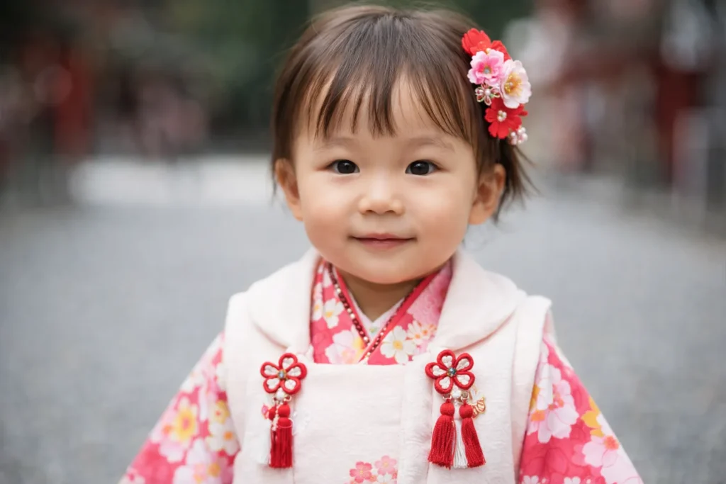 七五三 被布 3歳 女の子 髪が少ない ヘアスタイル