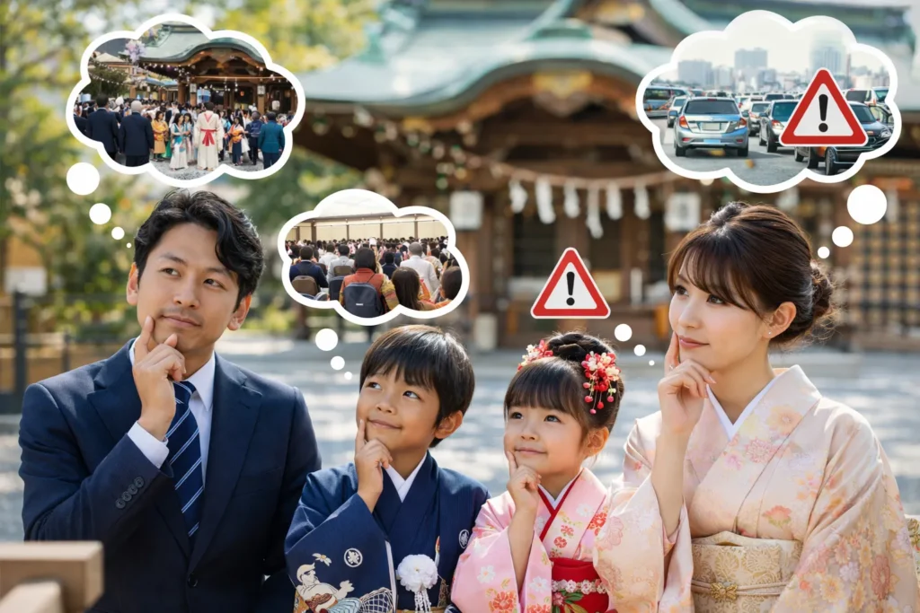 七五三で有名神社を選ぶメリット・注意点を考える七五三家族