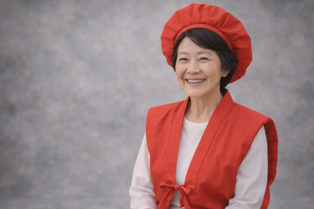 還暦を迎えた本人が一人で写る自然な記念写真