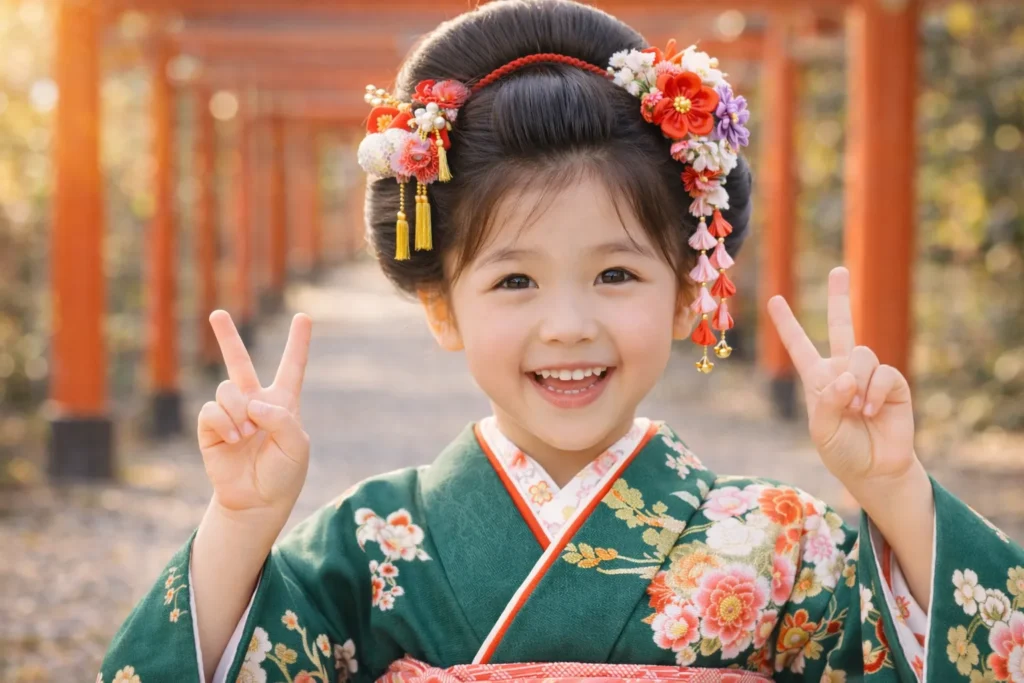 七五三7歳 日本髪風ヘア 女の子