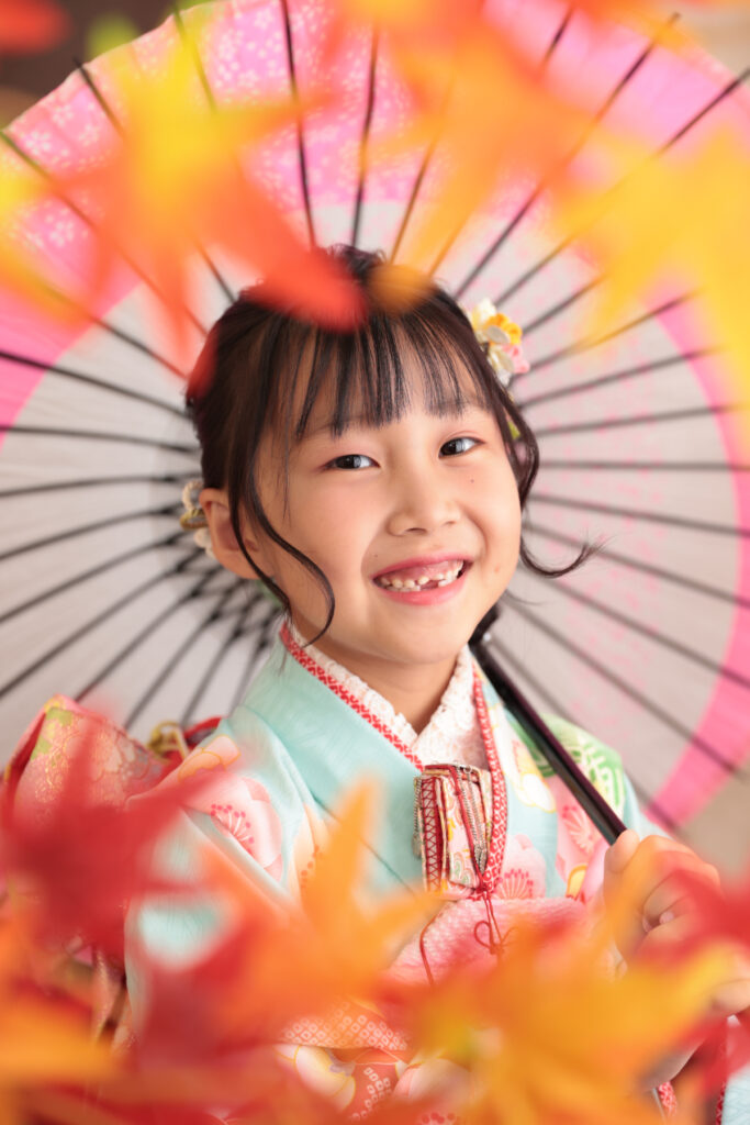 涼しいスタジオで七五三撮影