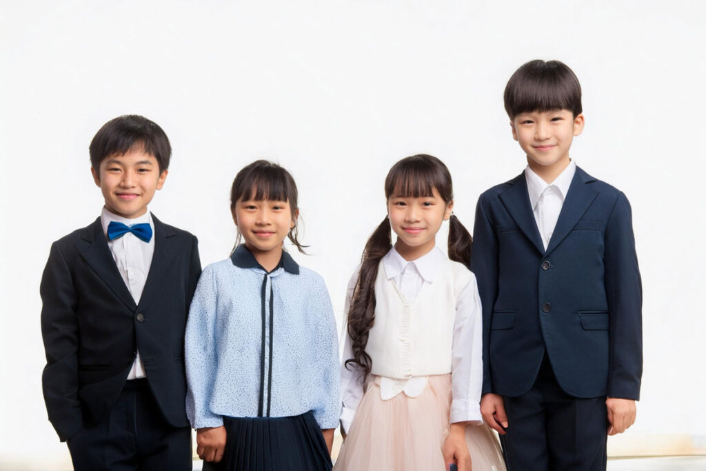 七五三の兄弟姉妹のおすましスタイル