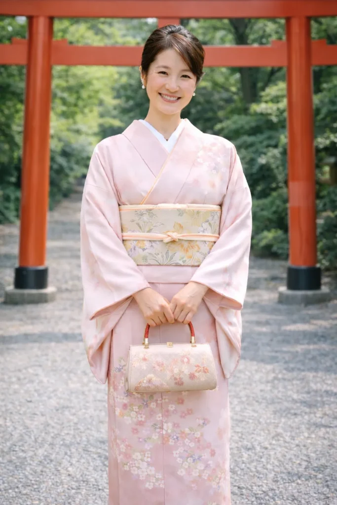 七五三で訪問着を着た母親のイメージ写真