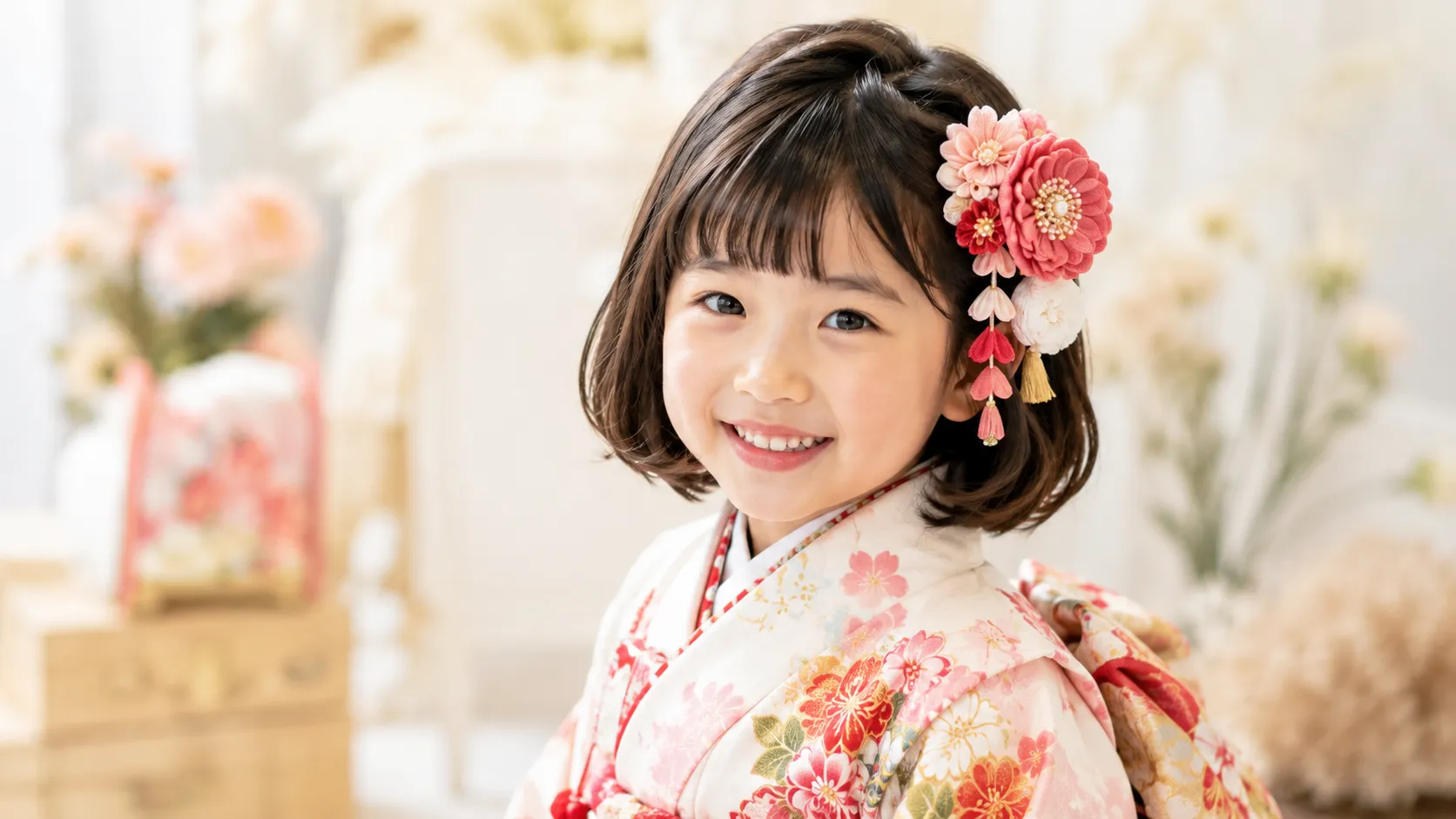 七五三はボブもかわいい！7歳にぴったりの華やかヘアアレンジ術