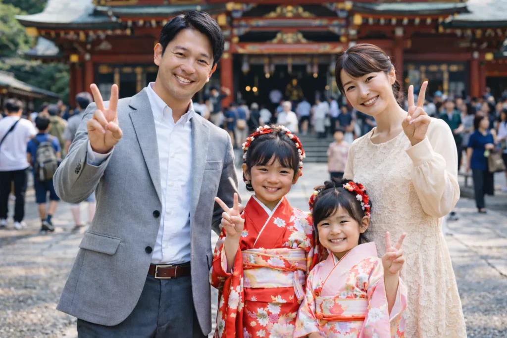 七五三 父親 服装 スーツ以外 ジャケット 家族写真 コーデ例