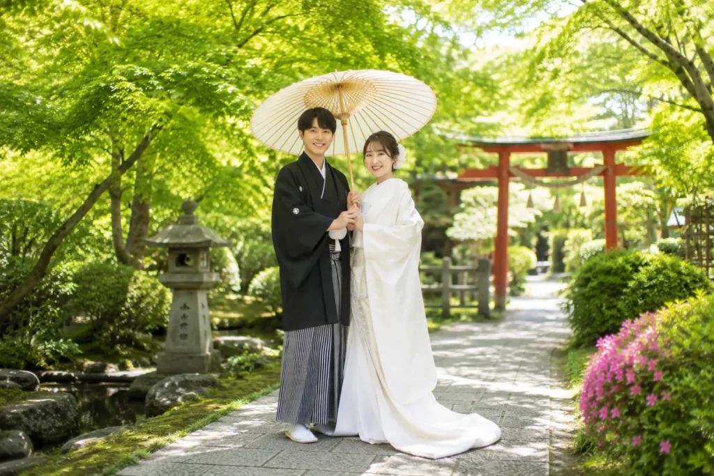 神社で撮影した和装ロケーションフォト