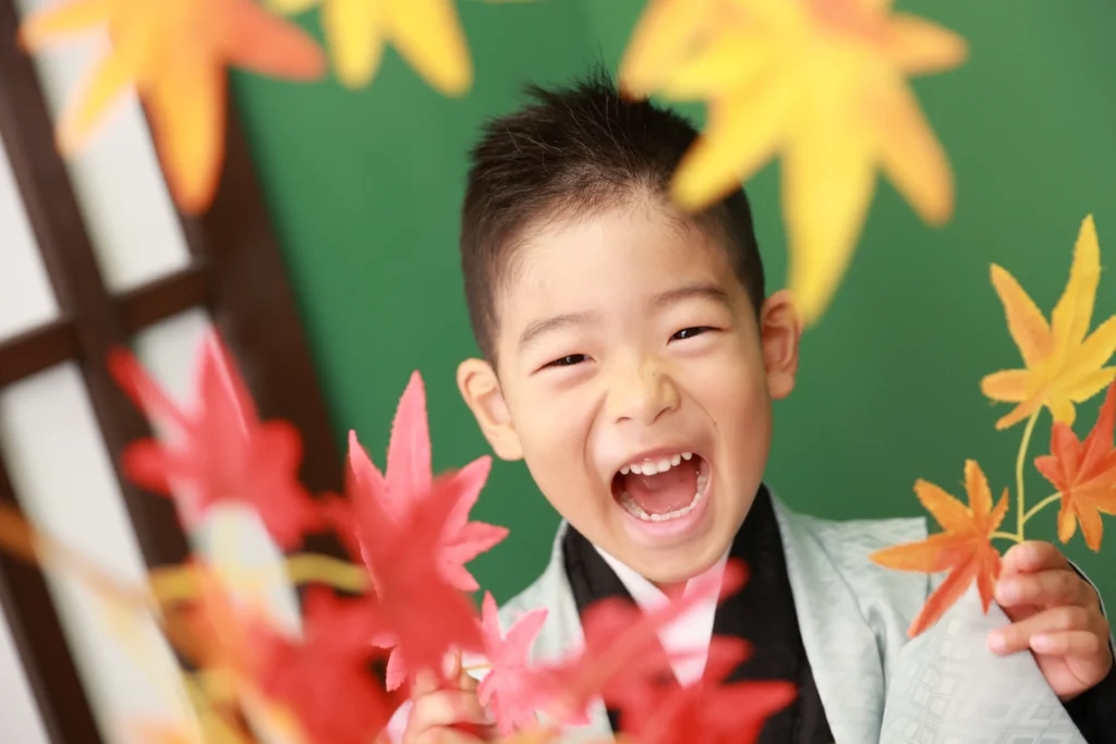 自然な表情を引き出した七五三写真