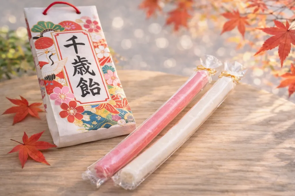 七五三 千歳飴 由来 紅白 長い飴