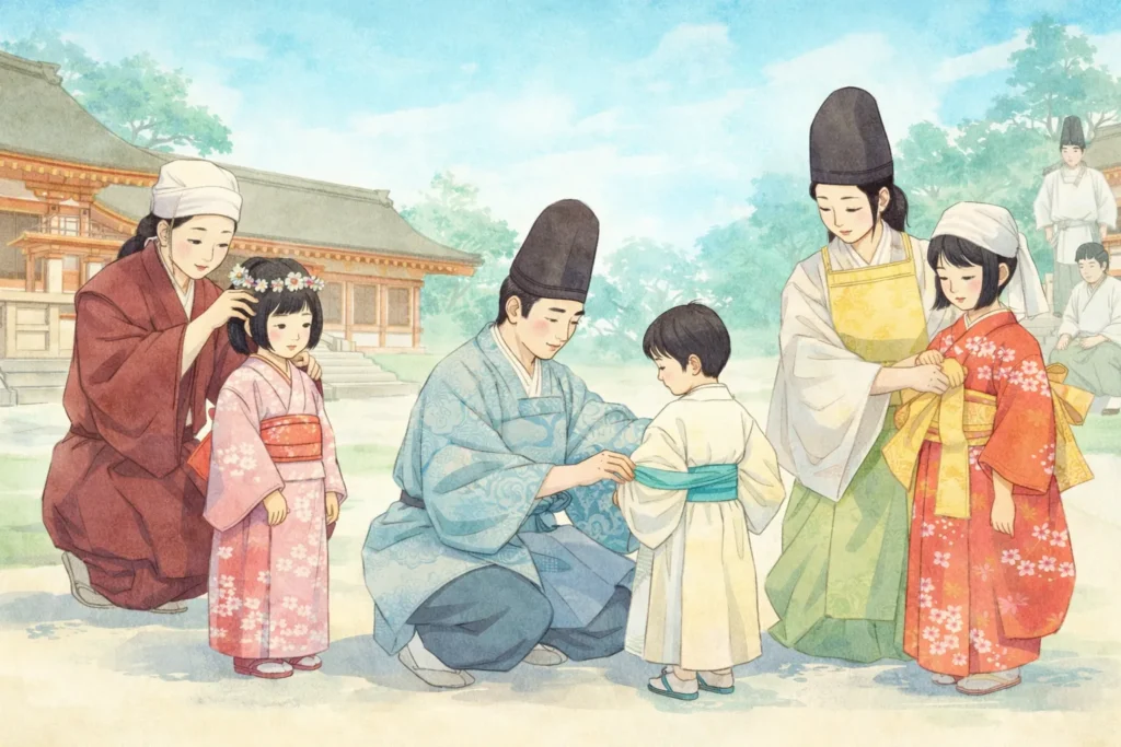 七五三 由来 平安時代 子どもの成長儀礼 イメージ
