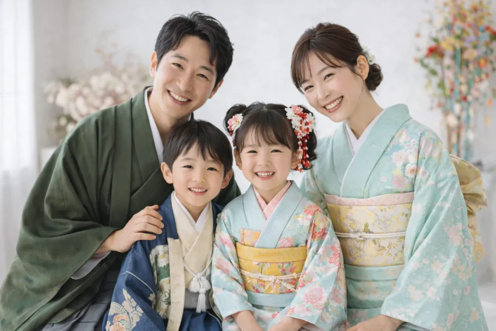 七五三 家族写真 成長を祝う 家族