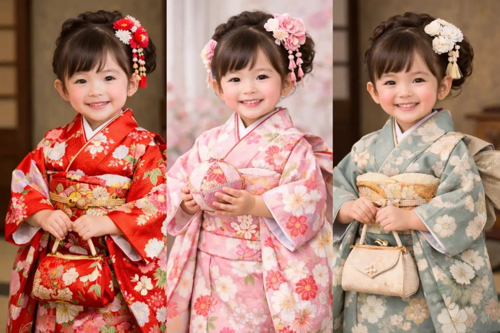 七五三3歳女の子の着物スタイル