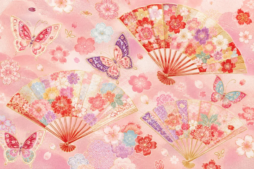扇の柄、蝶の柄
