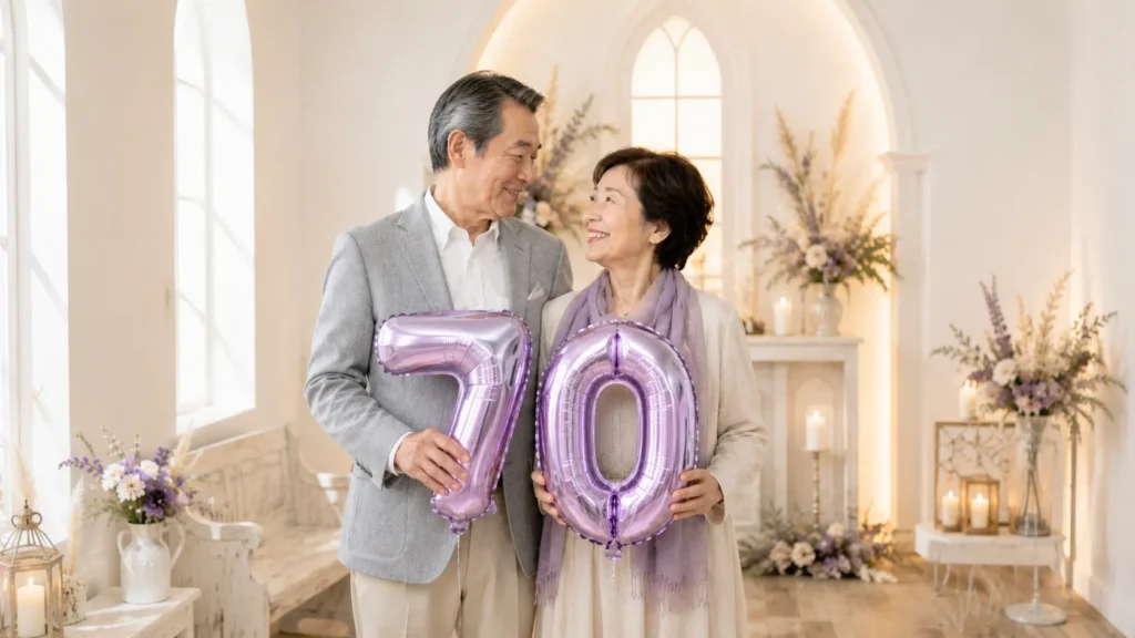 夫婦そろっての記念撮影